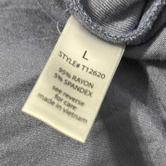 ACTIVE USA Back Tie Puff Long Sleeve Crop Top Steel‎ Blue Purple Size L Shirt - Picture 5 of 6